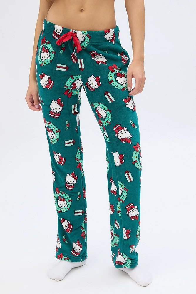 Hello Kitty Wreath Printed Pajama Pants