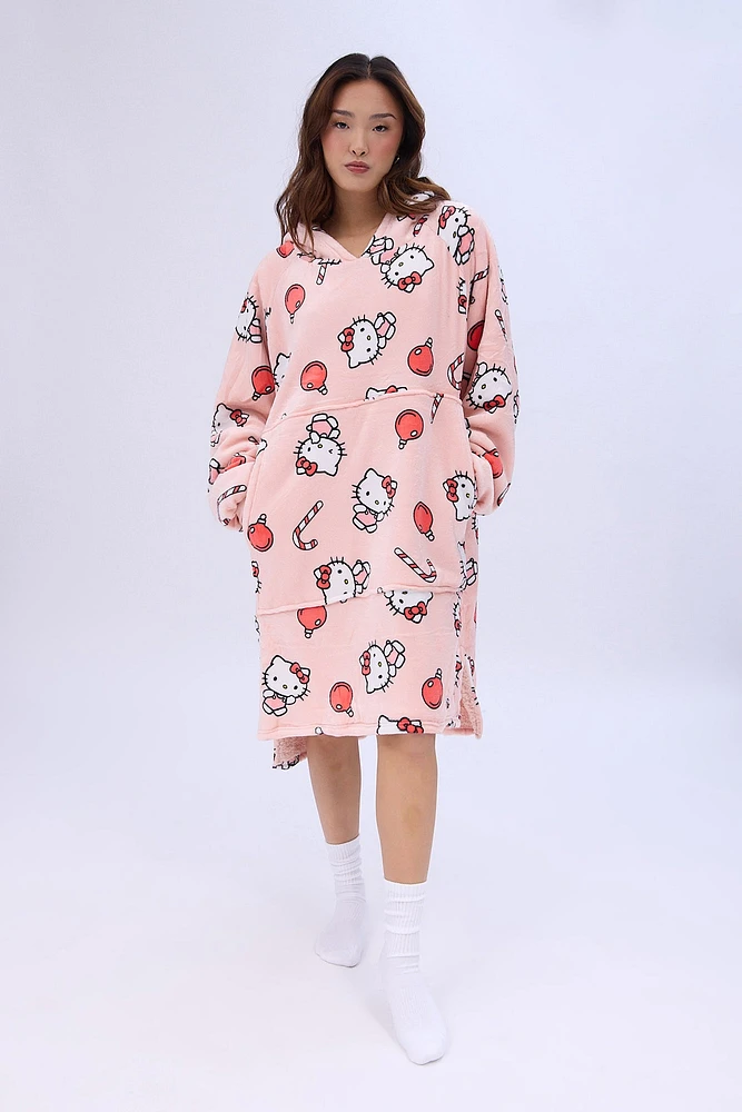 Hello Kitty Printed Oversized Hoodie