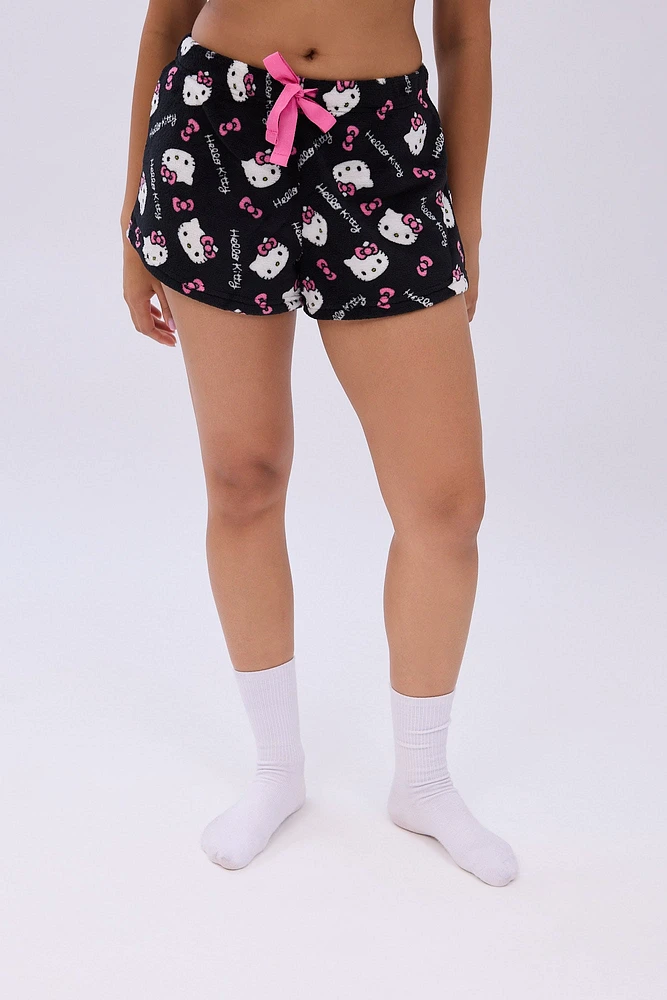 Hello Kitty Bow Printed Pajama Shorts