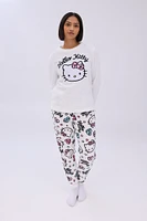 Hello Kitty Bow Printed Pajama Jogger And Tee Set