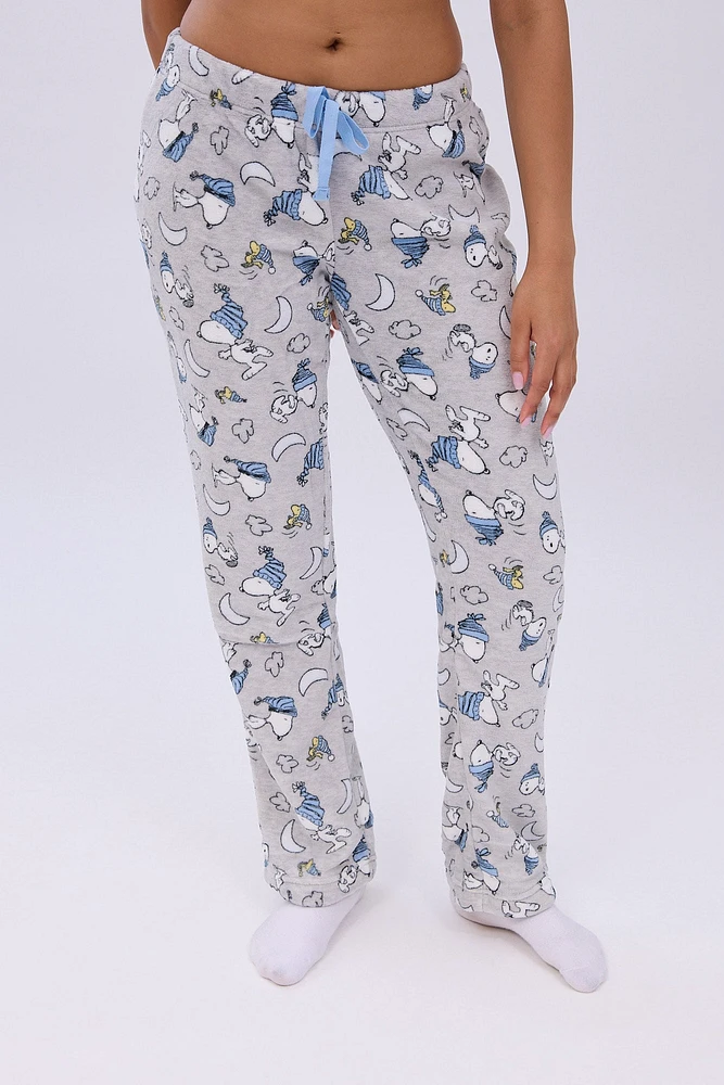 Peanuts Snoopy Moon Crescents Printed Pajama Pants