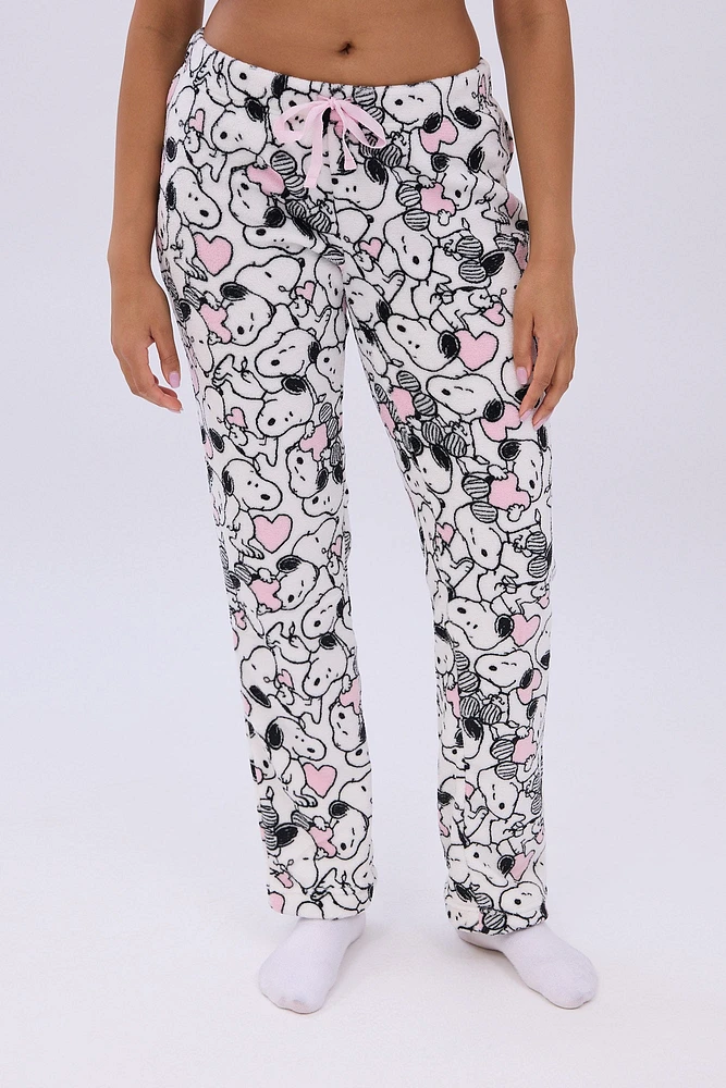 Peanuts Snoopy Hearts Printed Pajama Pants