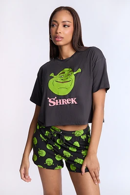 Ensemble short et t-shirt pyjama super doux imprimé Shrek
