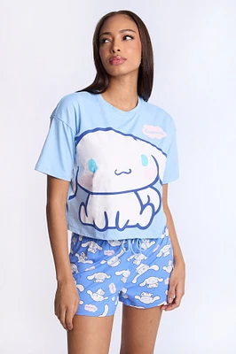 Ensemble short et t-shirt pyjama super doux imprimé Cinnamoroll