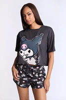 Ensemble short et t-shirt pyjama super doux imprimé Kuromi