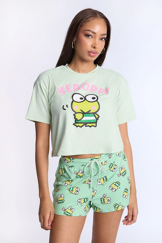 Ensemble short et t-shirt pyjama super doux imprimé Keroppi