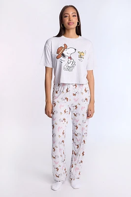 Ensemble jogger et t-shirt pyjama super doux imprimé Peanuts Western