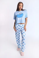Cookie Monster Super Soft Pajama Tee And Pants 2-Piece Set