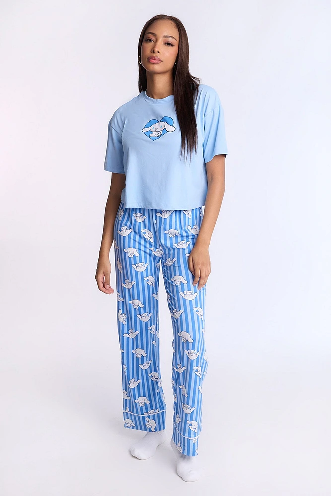 Ensemble jogger et t-shirt pyjama super doux imprimé Cinnamoroll