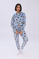 Scooby-Doo Printed Velour Pajama Jogger And Tee Set