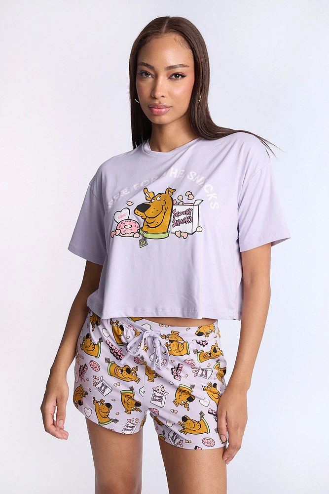 Scooby-Doo! Graphic Super Soft Pajama Tee And Shorts 2-Piece Set