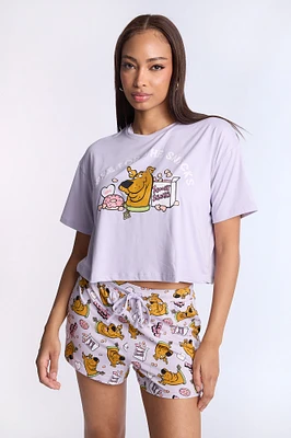 Scooby-Doo! Graphic Super Soft Pajama Tee And Shorts 2-Piece Set