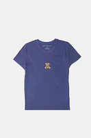 T-shirt classique graphique brodé AERO ours en peluche