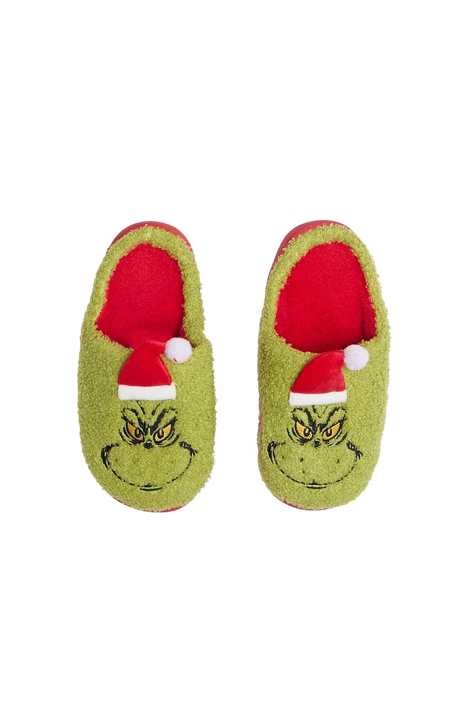 The Grinch Santa Hat Slippers