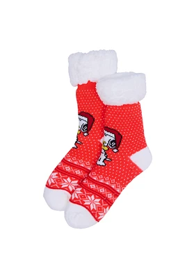 Peanuts Snoopy Sherpa-Lined Reading Socks