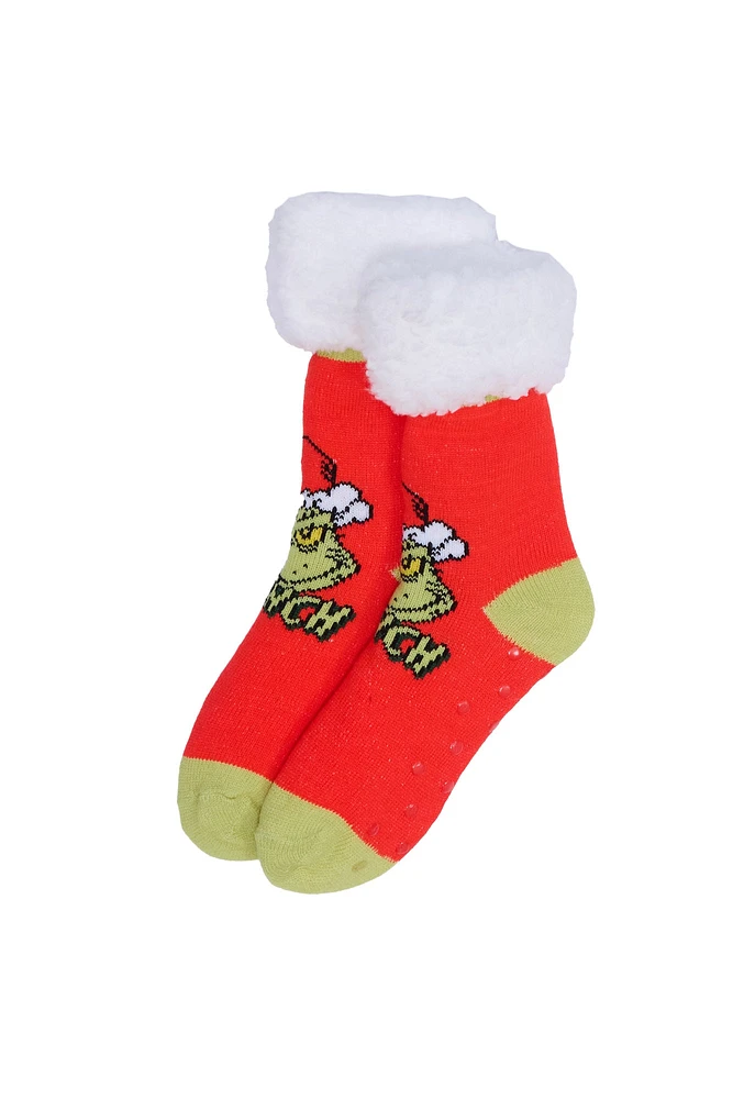 The Grinch Hat Sherpa-Lined Reading Socks