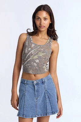 AERO Tree Camouflage Scoop Neck Tank Top