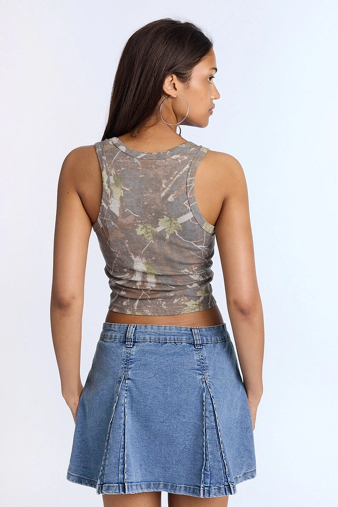 AERO Tree Camouflage Scoop Neck Tank Top