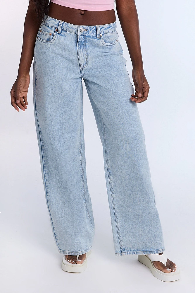 Jean ample à jambe large taille basse AERO