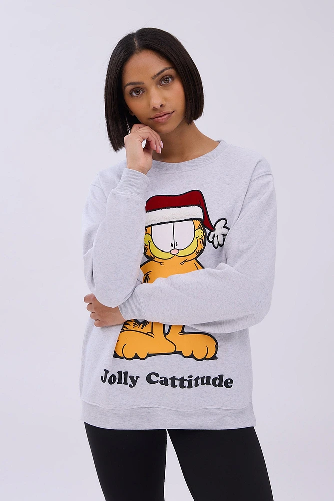 Garfield Holidays Graphic Crew Neck Sweatshirt