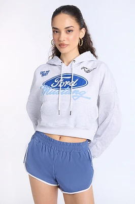 Ford Graphic Cropped Hoodie