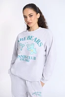 Care Bears Tennis Club Graphic Crew Neck Sweatshirt