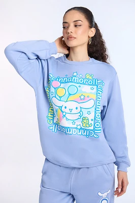 Cinnamoroll Balloon Graphic Crew Neck Sweatshirt