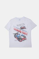 T-shirt coupe garçonne imprime? graphique Hot Wheels Racing