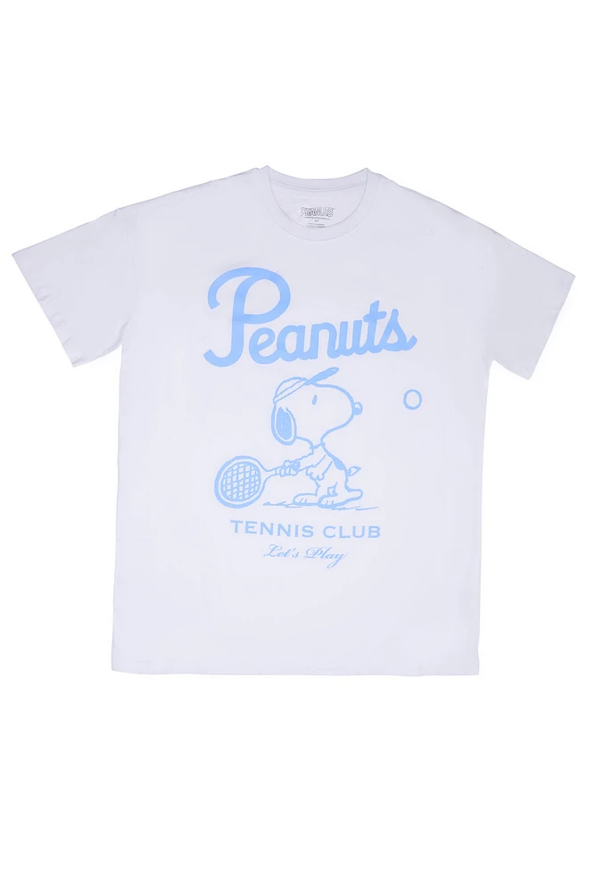 T-shirt décontracté imprimé graphique Peanuts Snoopy Tennis Club