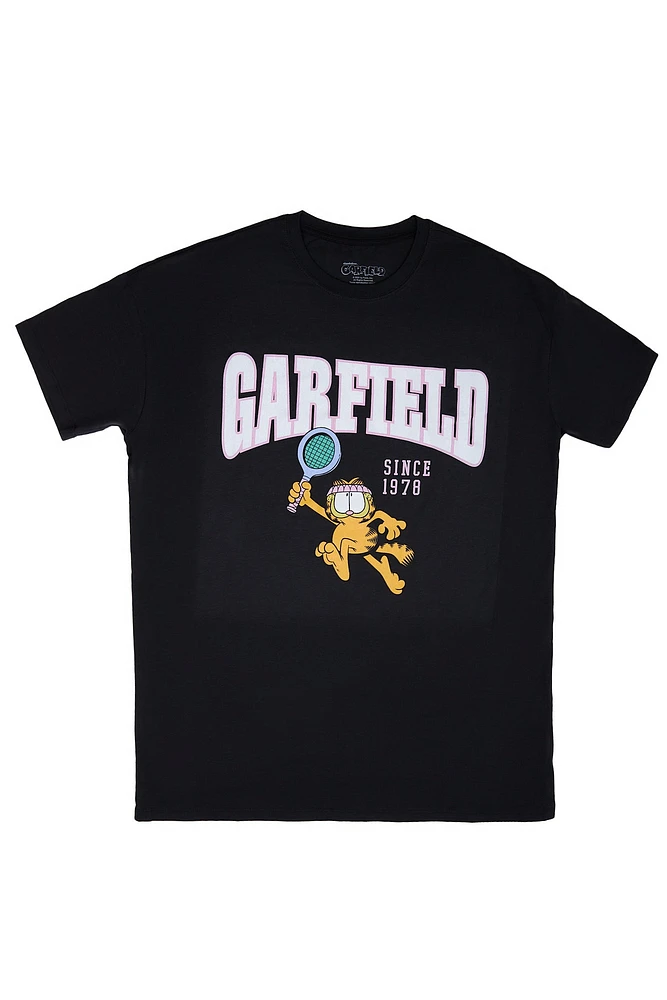 T-shirt décontracté imprimé graphique Garfield Tennis