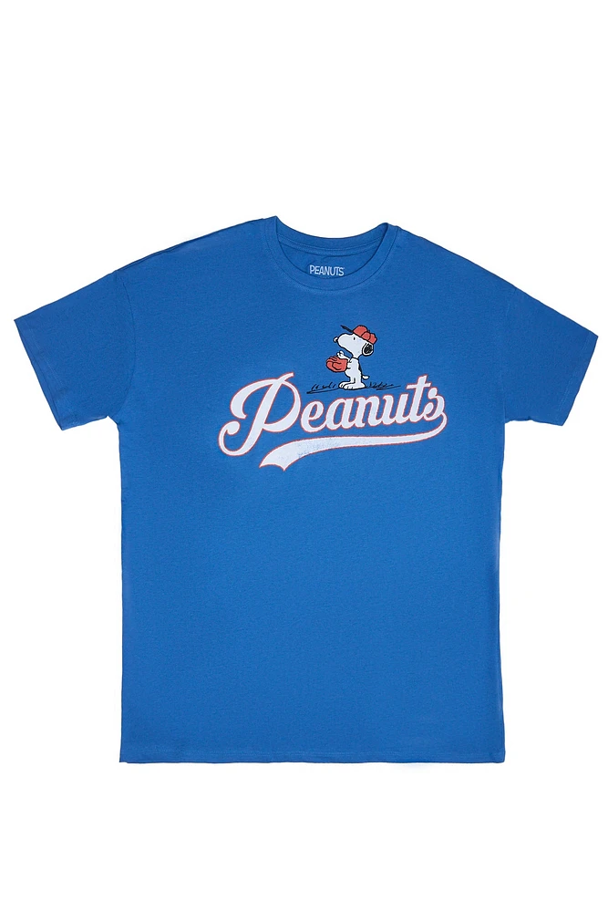 T-shirt décontracté imprimé graphique Peanuts Snoopy Baseball