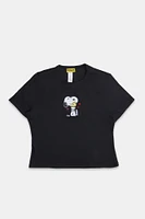 T-shirt ajusté imprime? graphique Peanuts Snoopy & Woodstock