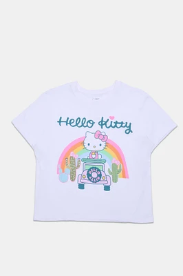 Hello Kitty Car Graphic Boxy Cropped Tee