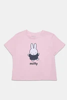 Miffy Glitter Graphic Boxy Cropped Tee