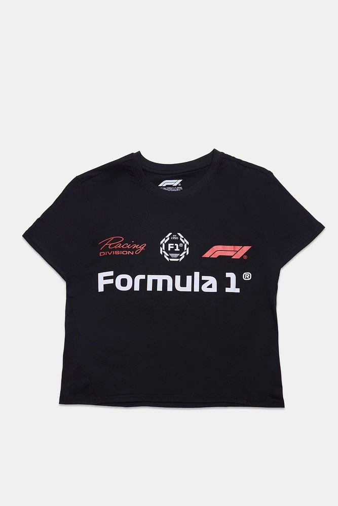 Formula 1 Graphic Boxy Cropped Tee