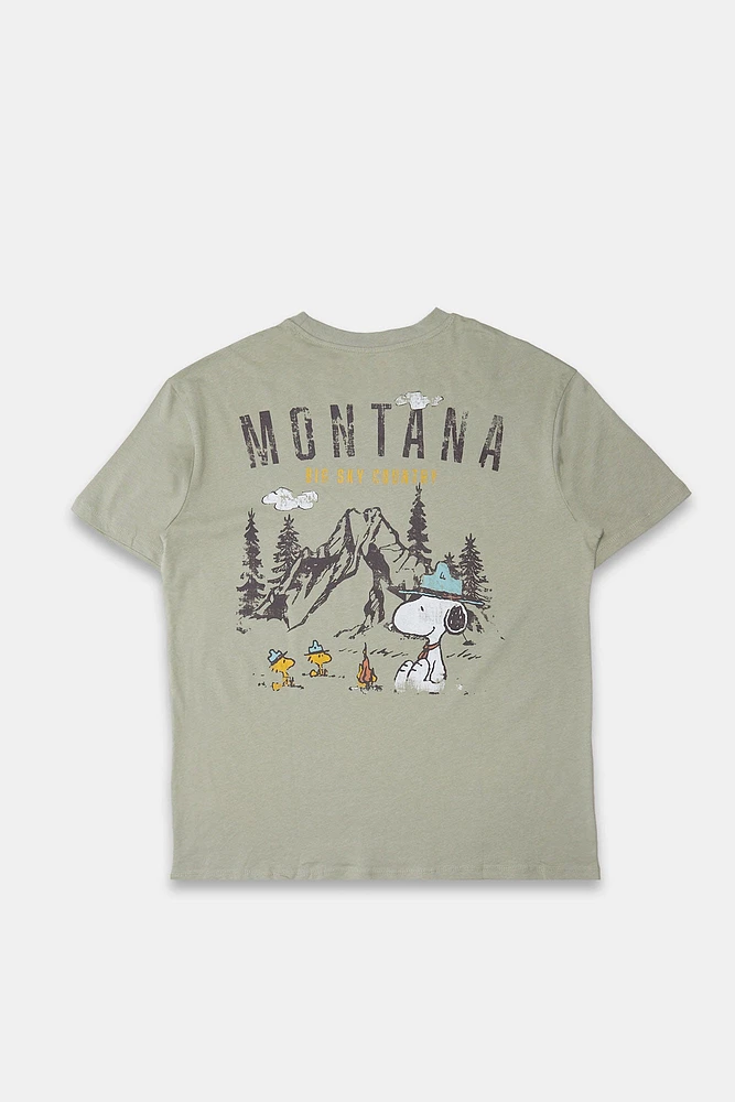 Camp Snoopy Peanuts Montana Graphic Boyfriend Tee