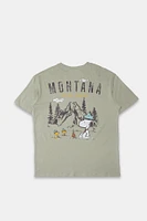 Camp Snoopy Peanuts Montana Graphic Boyfriend Tee