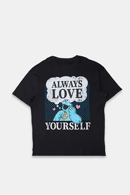 Cookie Monster Always Love Yourself Graphic Boyfriend Tee