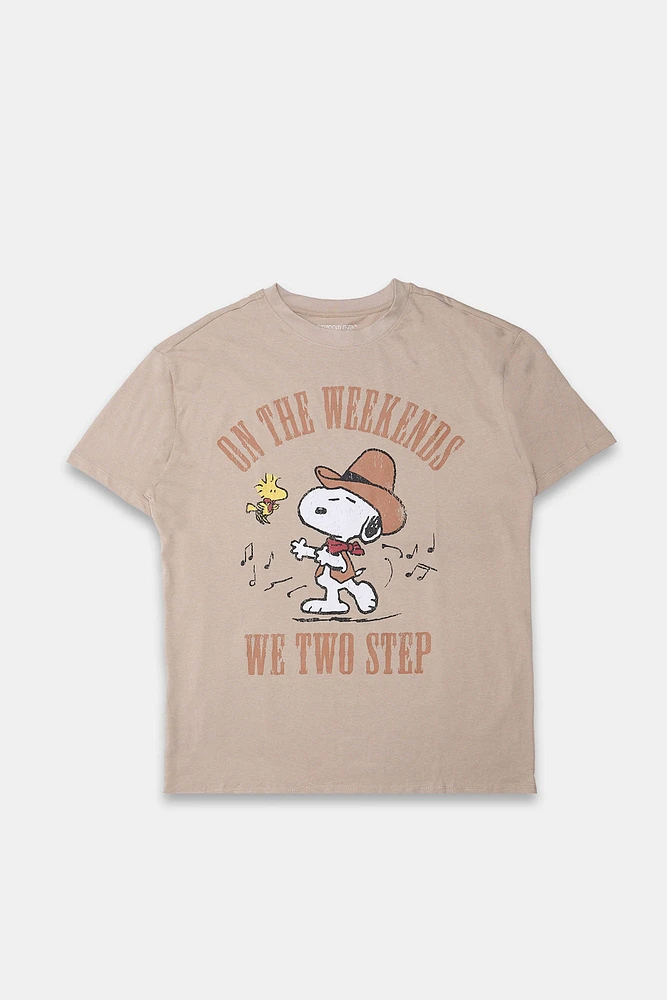 Peanuts Two Steps Graphic Boyfriend Tee