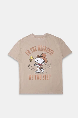 Peanuts Two Steps Graphic Boyfriend Tee
