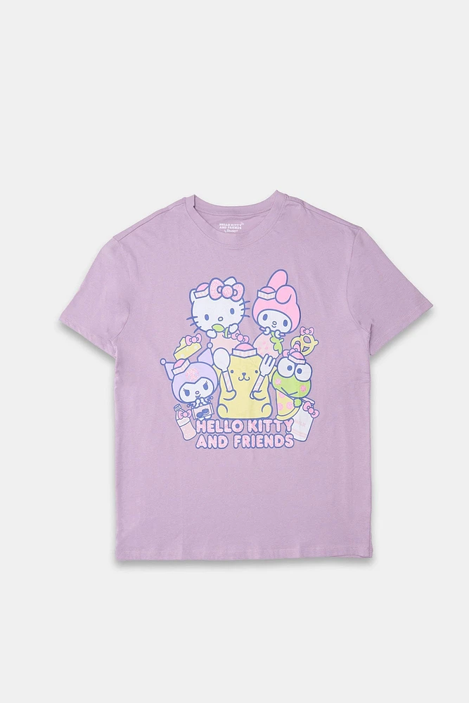 Hello Kitty And Friends Food Graphic Boyfriend Tee