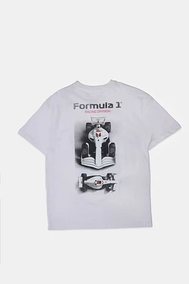 T-shirt coupe garçonne imprime? graphique Formula 1