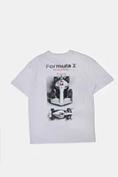 T-shirt coupe garçonne imprime? graphique Formula 1