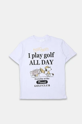 Peanuts Golf Club Graphic Boyfriend Tee