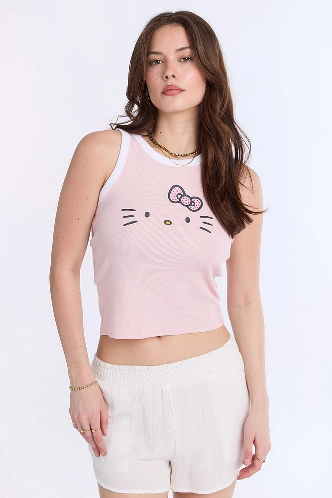 Hello Kitty Graphic Rhinestones Tank Top