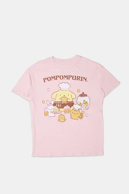 Pompompurin Glitter Graphic Boyfriend Tee