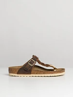 WOMENS BIRKENSTOCK GIZEH BRAIDED LEATHER SANDALS - REGULAR COGNAC