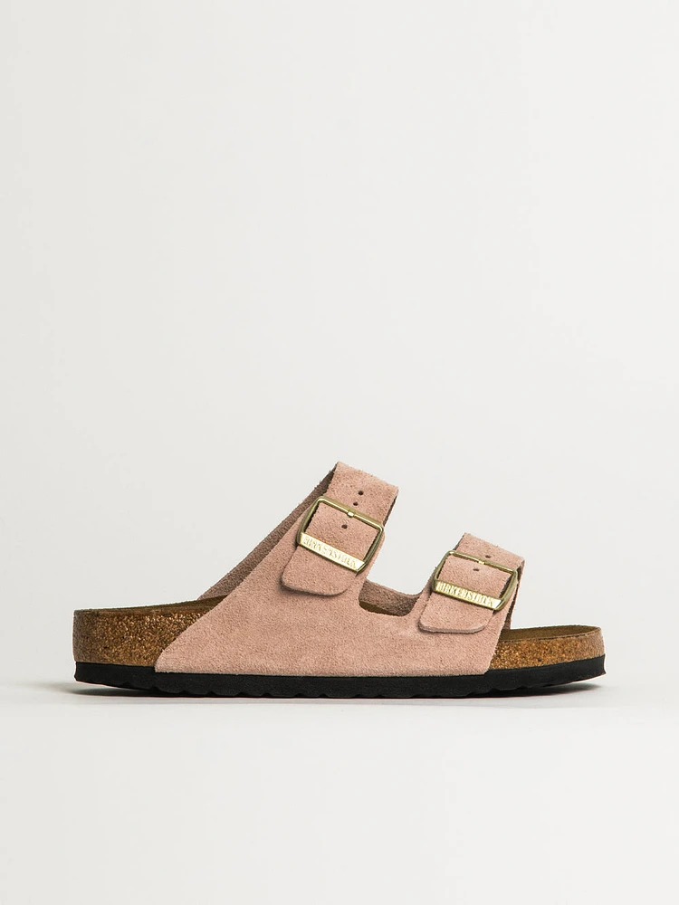 WOMENS BIRKENSTOCK ARIZONA SUEDE SANDALS - REGULAR LIGHT ROSE