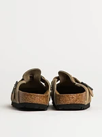 WOMENS BIRKENSTOCK BOSTON BRAIDED SUEDE CLOG - TAUPE