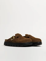 WOMENS BIRKENSTOCK BOSTON CHUNKY SUEDE - DARK TEA